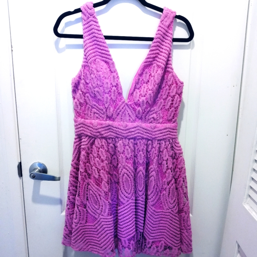 Purple/Lavendar Lace Covered Dress